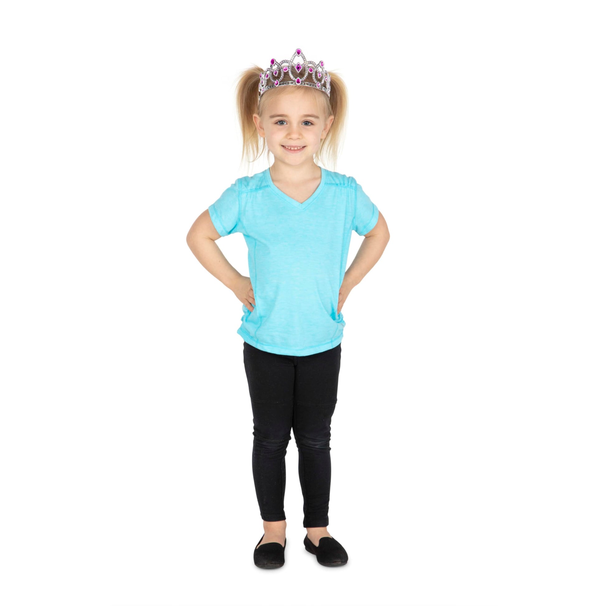 Melissa & Doug Dress-Up Tiaras Play Set for Kids (4-Piece) - Pretend Princess Crowns for Costume Role Play - Preschool Jewelry Toys for Girls Ages 3+