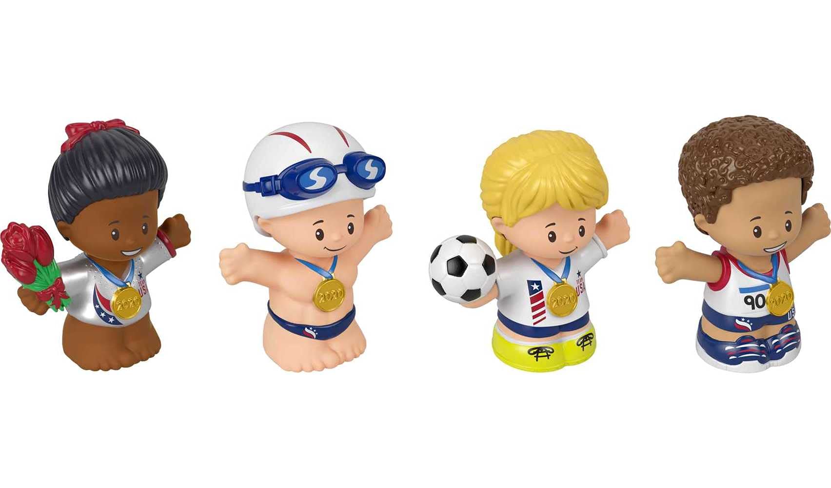 Little People Collector Team USA Classic Sports Special Edition Set for Adults & Fans, 4 Athlete Figures in Display Package