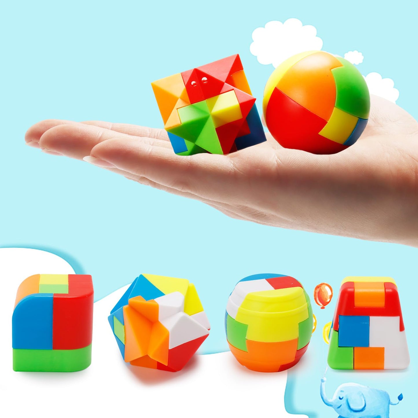 Bbiamsleep 20 Pcs Brain Teasers Puzzle Game Plastic Original 3D Sphere Puzzle Magic Ball Brain Teaser Puzzles Intelligence Game Puzzles for Boys