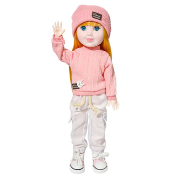 Coconutlin 12 Inch BJD Fashion Girl Doll, 15 Movable Joints, Exquisite Hair and Trendy Casual Outfits (Casual wear-Pink)