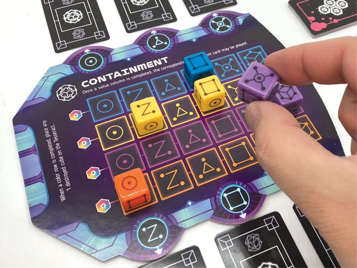 TESSERACT by Smirk & Dagger: 1-4 Player Cooperative Strategy Board Game, 64 Dice, Rotating Turntable, Dice Manipulation, Unique Player Powers, A Great