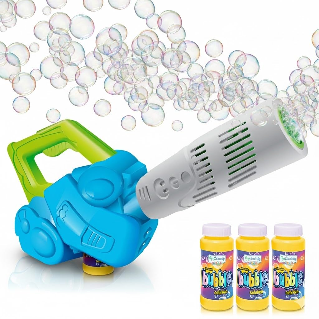 ArtCreativity Bubble Leaf Blower with 3 Refill Solutions, Outdoor Bubble Toys for Toddlers 1-3, 2 Year Old Boy Birthday Gift, Christmas Toddler Toys