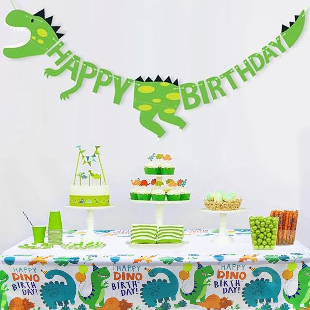 3PCS Dinosaur Plastic Tablecloth for Birthday Party - Table Covers for Boys, Baby Shower Decorations Supplies 70.8x42.5in