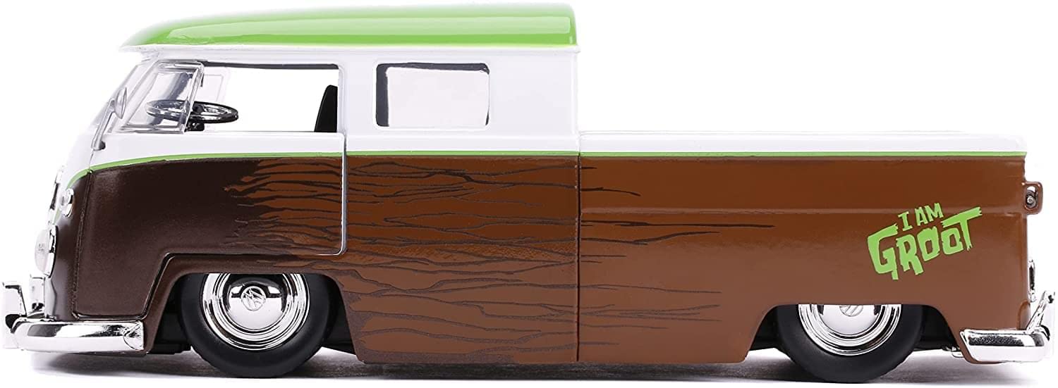 Jada Toys Marvel Guardians of The Galaxy Groot & 1963 Volkswagen Bus Pickup 1:24 die-cast Vehicle with Figure (31202)