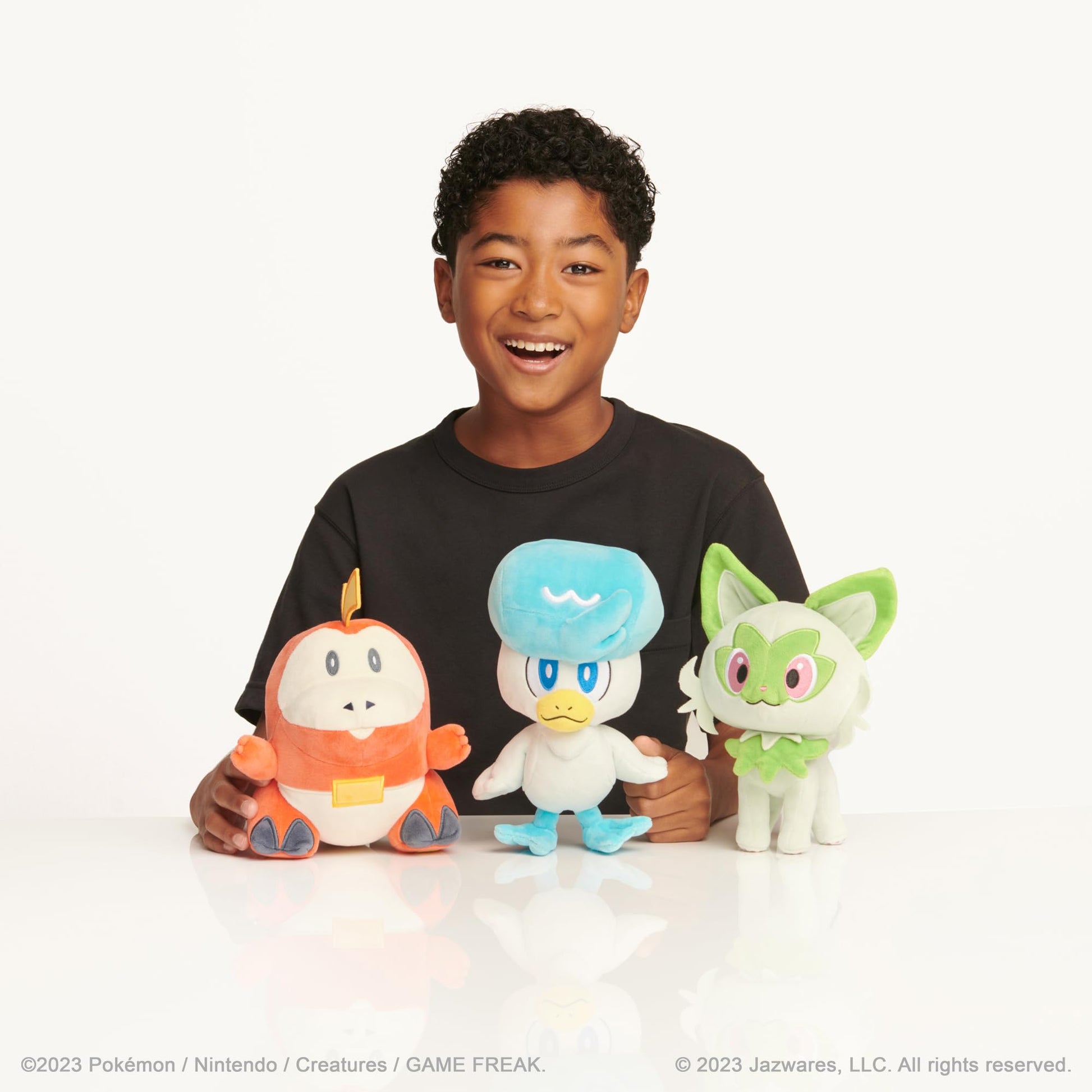 Pokémon Paldea First Partner Plush 3 Pack - 8-Inch Pokémon Plush of Fuecoco, Quaxly, and Sprigatito