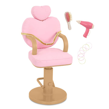Our Generation - Doll Salon Chair Set, Hair Dryer with Sound & Style Accessories, 18 Inch Doll Accessories, Pretend Play - Toys for 3 year old kids in