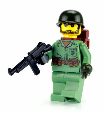 Battle Brick 1.6 Inches Tall Collectible US Marine WW2 Soldier Custom Minifigure | Genuine Military Minifig | Printed in The USA | World WAR 2 | Great
