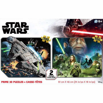 Star Wars Lenticular 3D Puzzles 500 Piece Puzzle for Kids Ages 3-10 3D Dual Pack Puzzles for Girls and Boys Great Gifts for Children