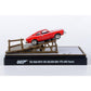 1974 AMC Hornet Red with White Stripes James Bond 007 "The Man with the Golden Gun (1974) Movie with Display 1/64 Diecast Model Car by Motormax