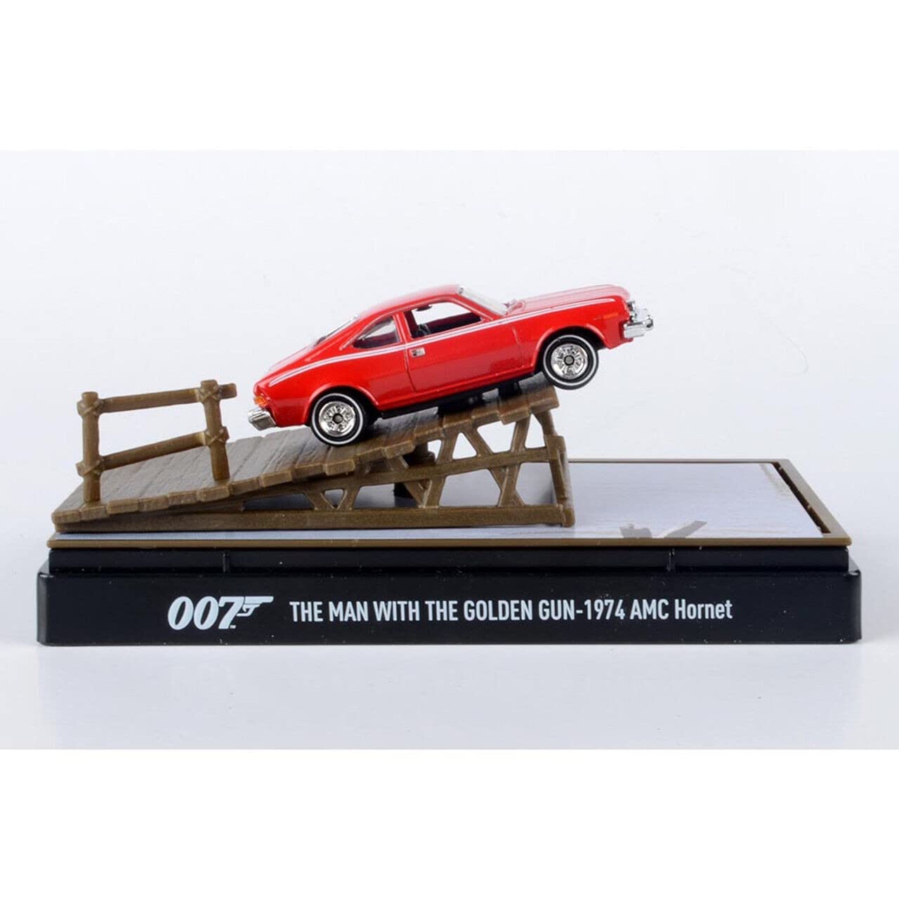 1974 AMC Hornet Red with White Stripes James Bond 007 "The Man with the Golden Gun (1974) Movie with Display 1/64 Diecast Model Car by Motormax