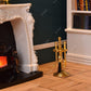 iLAND Dollhouse Furniture and Accessories of Dollhouse Fireplace on 1/12 Scale w/Fire Light & Fireplace Tools & Tong & Firewood Rack (Rococo 4pcs)