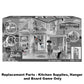 Replacement Parts for Barbie Malibu House Playset - FXG57 ~ Replacement Kitchen Supplies, Hanger and Board Game