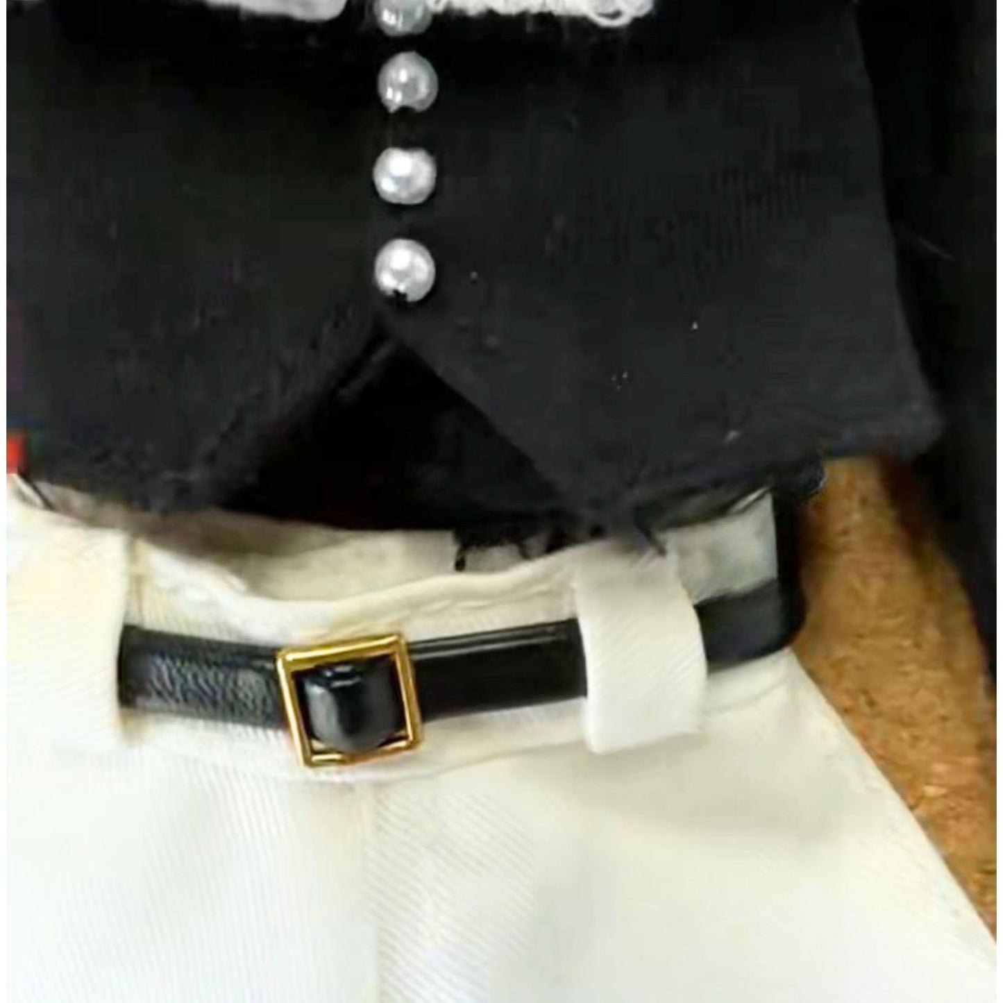 1/6 Scale Miniature Outfit Set, Black Long Sleeve Top with White Shorts