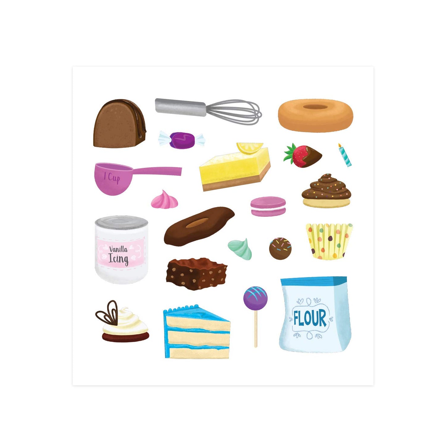 Peaceable Kingdom Reusable Sticker Totes: Sweet Shoppe - 2 Sticker Scenes & Over 80 Reusable Cling Stickers in a Carry Tote - Great for Trips, Errands