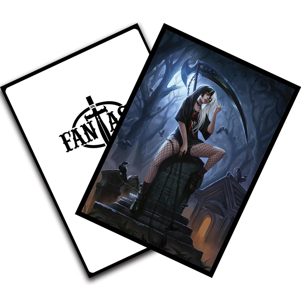 Fantasy North - Riley Raes - Daddy's Little Devil - 100 Textured Matte TCG Card Sleeves - Fits Magic MTG Commander Pokemon and Other Card Games