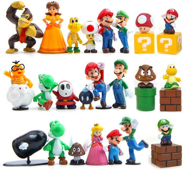 Isaneihas Mario 28 pcs/Set Mario Figures Toy - Mario & Luigi Figurines Yoshi Action Figures (2 inch)