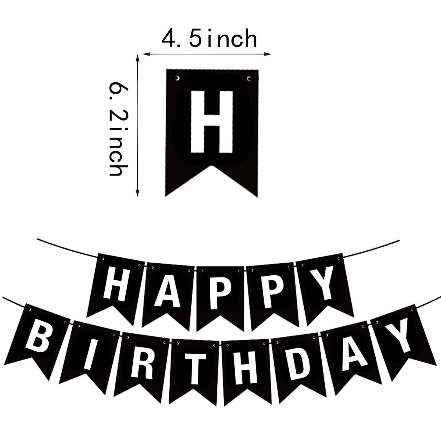 BIEUFBJI Beer Birthday Banner With Mug Pennant - Black and White Happy Birthday Decorations for Men and Women