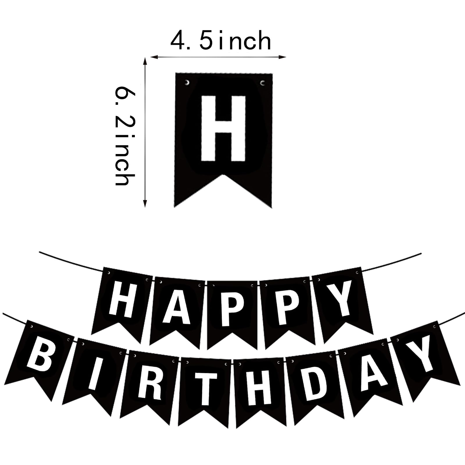 BIEUFBJI Beer Birthday Banner With Mug Pennant - Black and White Happy Birthday Decorations for Men and Women