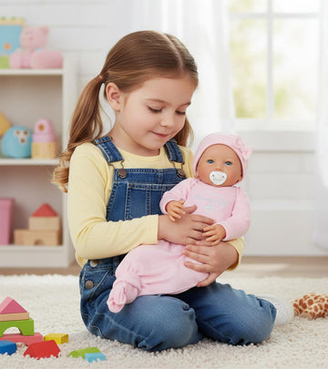 The Ashton-Drake Galleries Mommy's Girl Baby Doll by Ping Lau, 17 inches, Pink Sleeper, RealTouch Soft Vinyl, Ages 3+, Pacifier Included