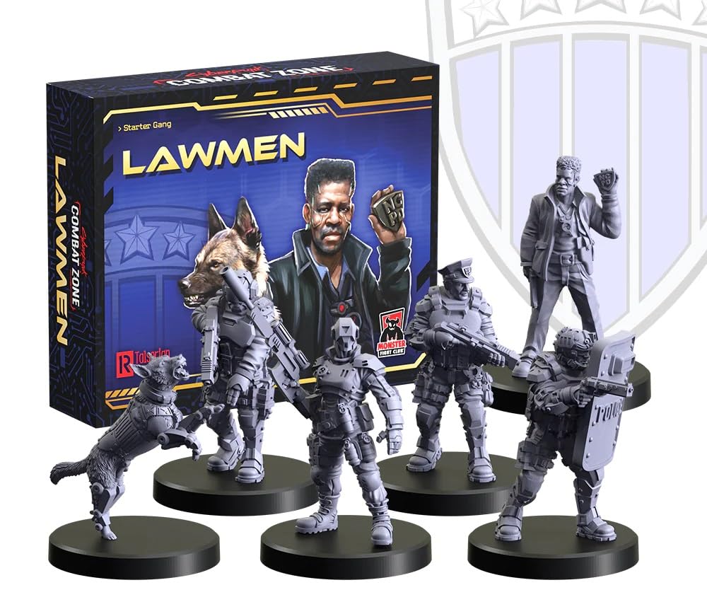 Monster Fight Club Cyberpunk Red Combat Zone Miniatures Expansion: Lawmen Starter Gang