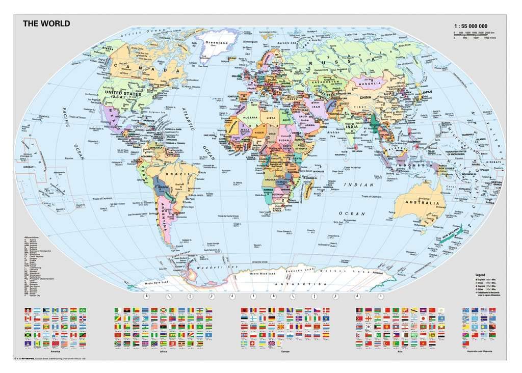 Ravensburger 15652 Political World Map - 1000 Piece Puzzle Puzzle