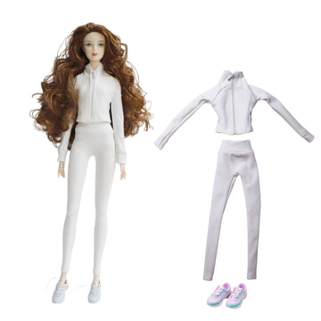 Fashion Doll Workout Set, Yoga setfitness Athletic Jacket with Leggings and Shoes, Compatible with 11.5-12 Inch Fashion Dolls, 1/6 Scale Accessories