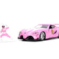 Jada Mighty Morphin Power Rangers 1:32 Toyota FT-1 Concept Die-cast Car with 1.65" Pink Ranger Figure, Toys for Kids and Adults