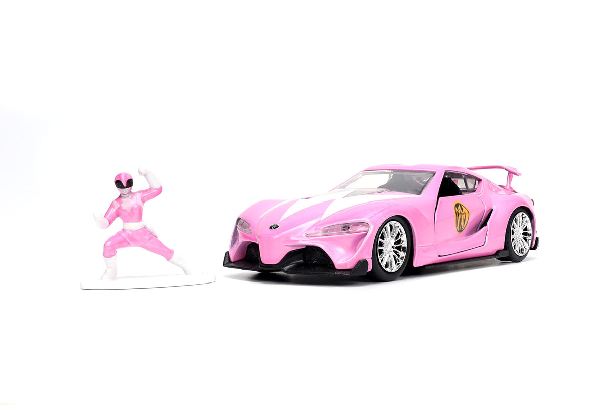 Jada Mighty Morphin Power Rangers 1:32 Toyota FT-1 Concept Die-cast Car with 1.65" Pink Ranger Figure, Toys for Kids and Adults