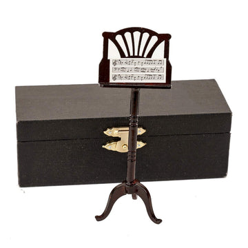 Dselvgvu Miniature Music Stand with Case Mini Musical Instrument Replica Collectible Dollhouse Accessories Model Home Ornament (Music Stand)