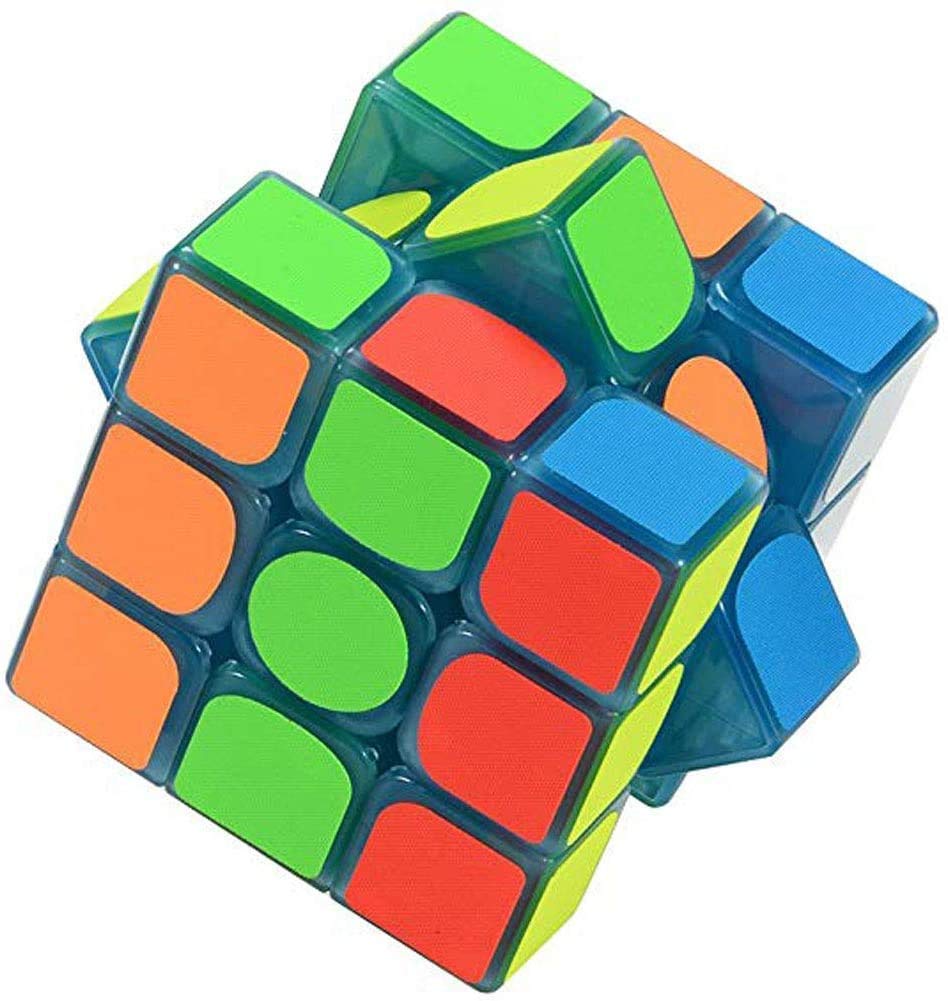 3x3 Blue Fluorescent Speed Cube Glow in Dark Magic Speed Cube 3-D Brain Teasers IQ Puzzles for Kids and Adults (3x3 Blue Fluorescent)
