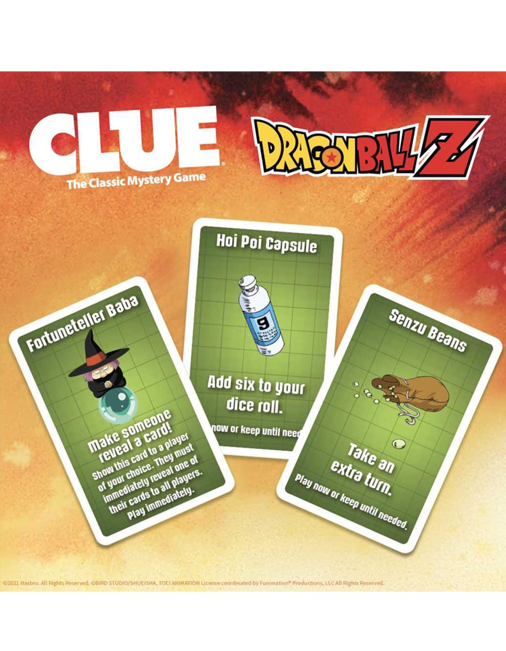 USAOPOLY CLUE Dragon Ball Z | Collectible Clue Board Game Featuring Anime Show | Officially-Licensed Game with Familiar Locations and Iconic