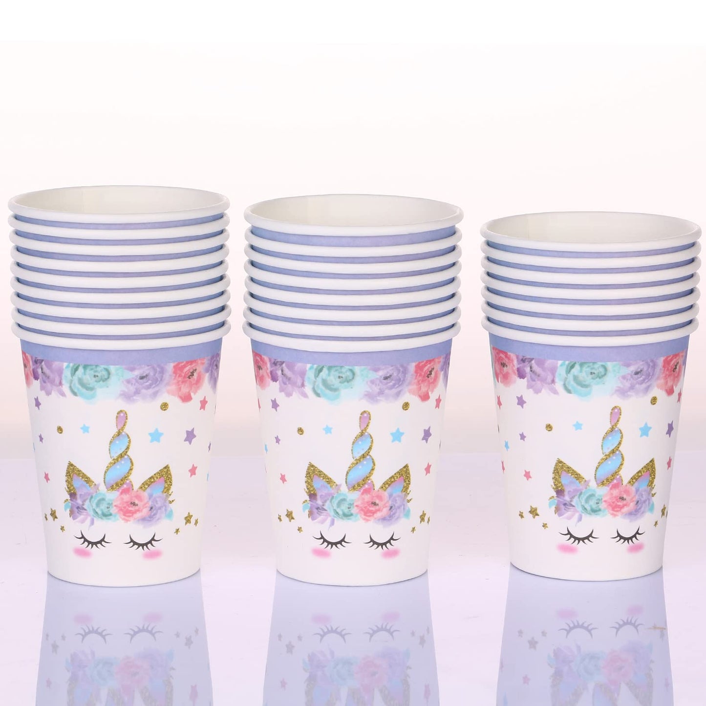 LIUGUSUN Unicorn Party Supplies Rainbow Unicorn Plates and Napkin Sets for Baby Shower First Girls Birthday Party Decorations Afternoon Tea Pool