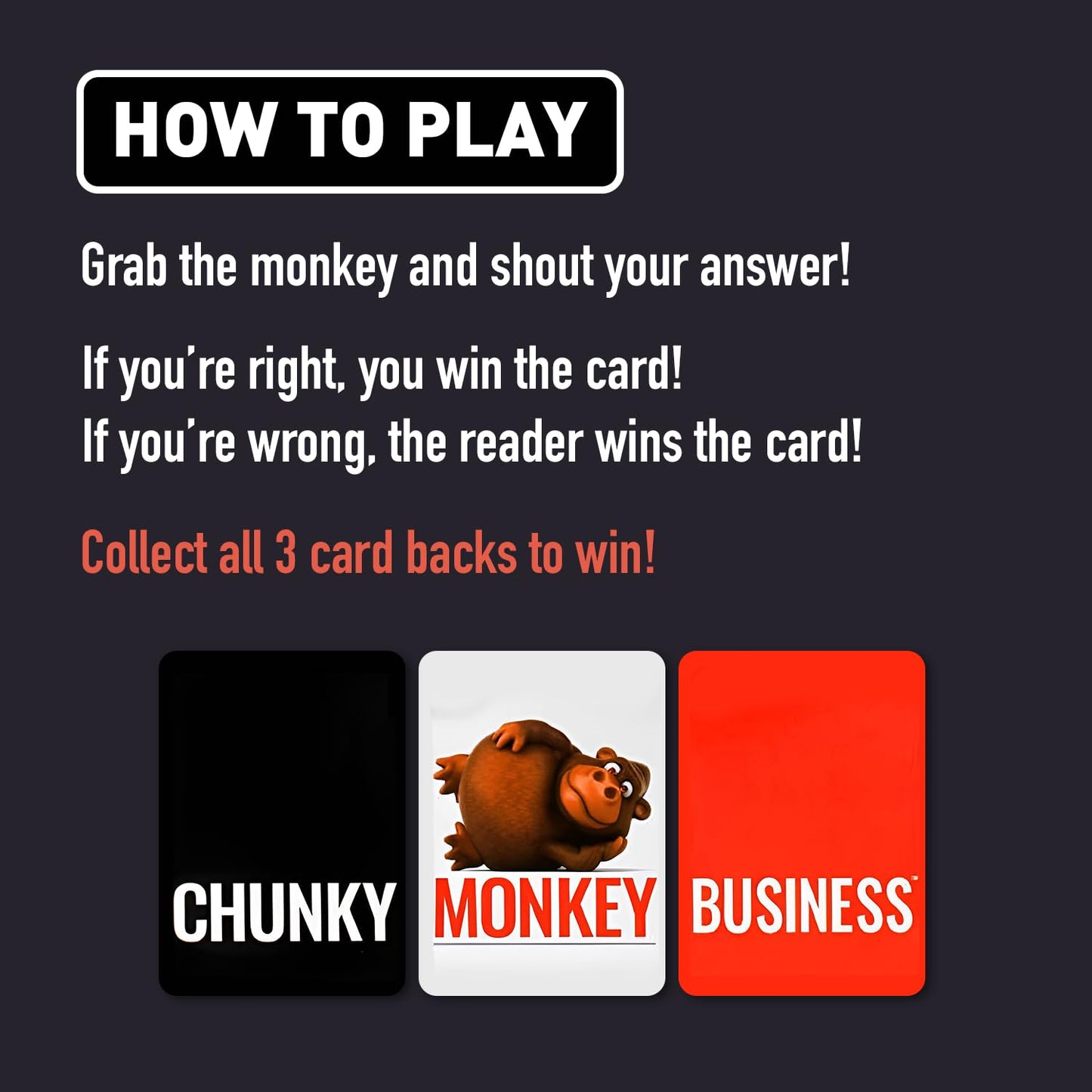 Chunky Monkey Business Party Game - Funny Word Guessing & Fast-Paced Family Game, Hilarious Riddle & Phrase Game for Kids, Teens & Adults, 3-6 Players
