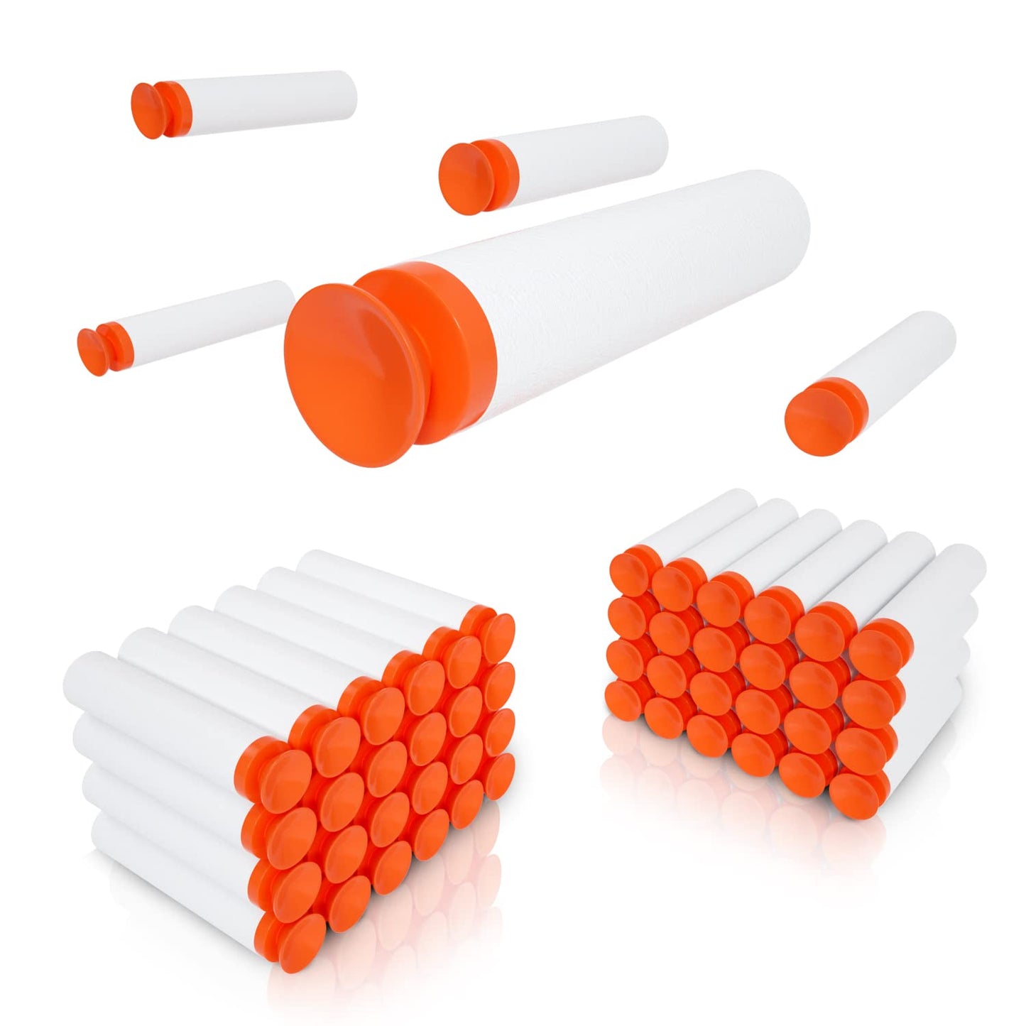 TORMEN Refill Suction Darts,Compatible for Nerf Elite Series Blasters Toy Guns-Glow in The Dark,White 100Pcs