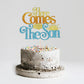 Glitter Here Comes The Son Baby Shower Cake Topper