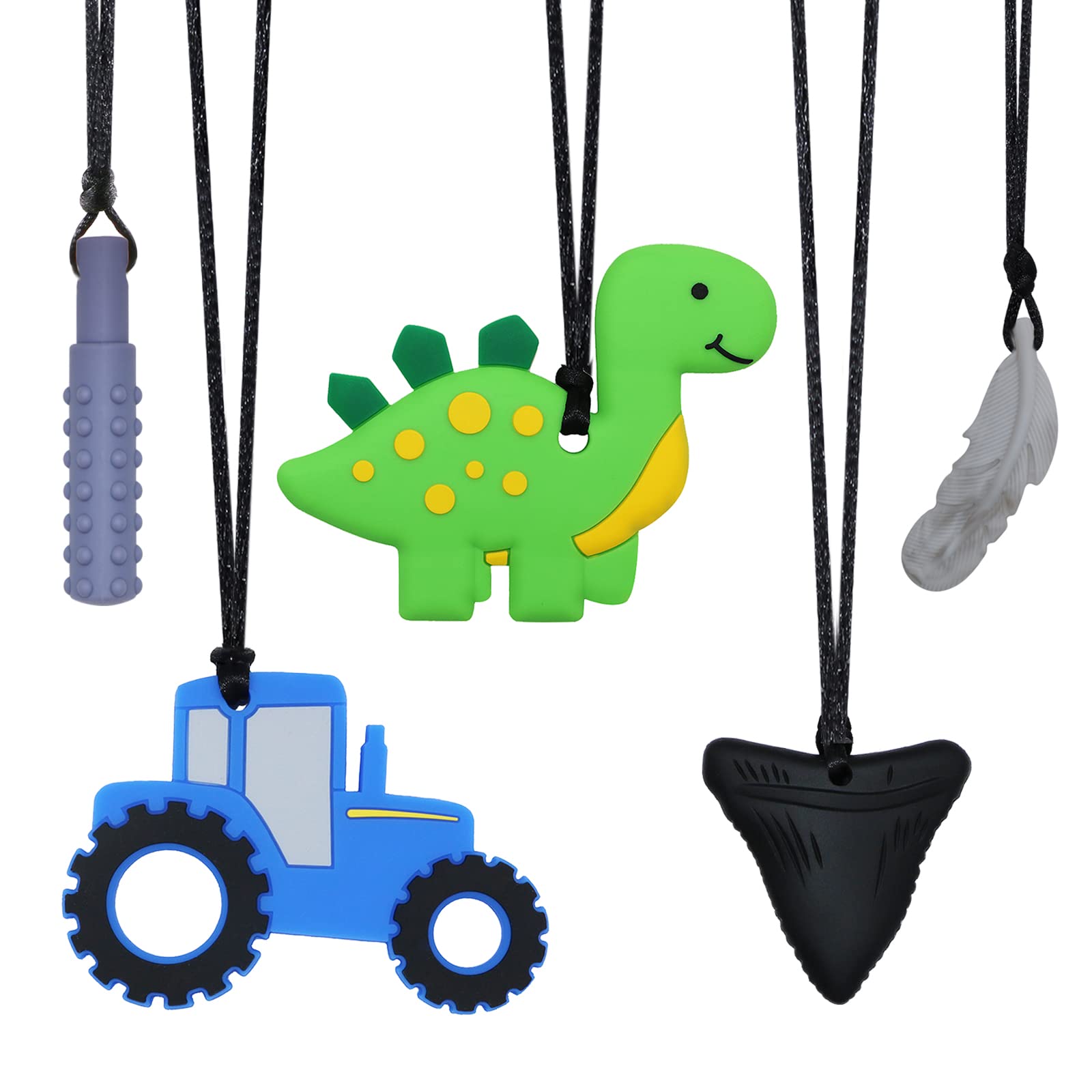 Sensory Necklaces for Chewing Boys and Girls, 5 Pack