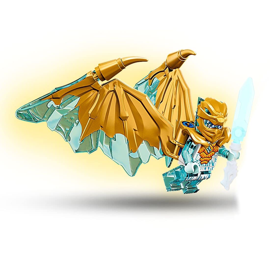 LEGO NINJAGO Crystalized Minifigure - Zane (Golden Dragon) with Wings and Sword