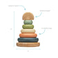 Pearhead Wooden Rainbow Stacking Ring Toy, Montessori Baby Stacker