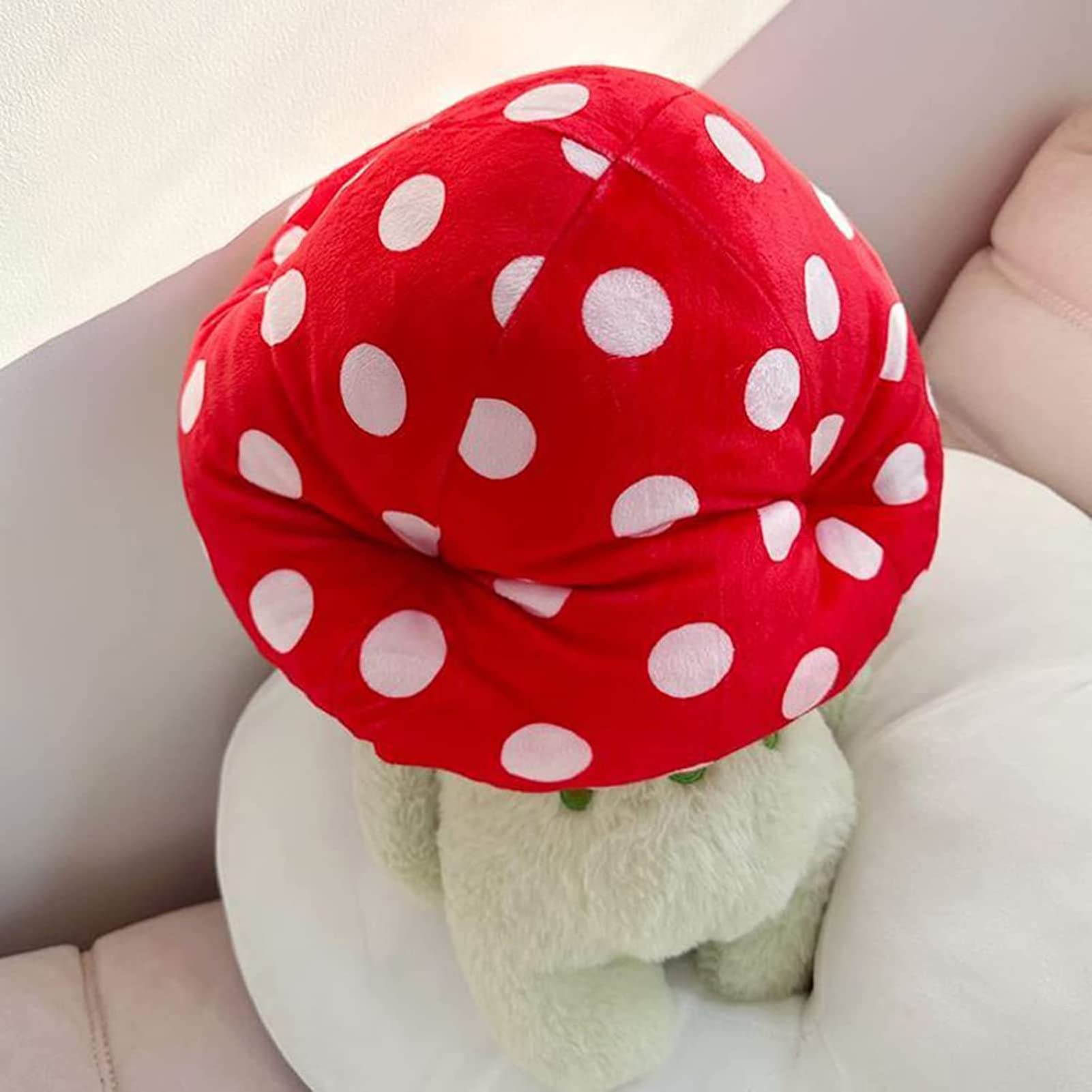 Enivtfz Frog Plush Toys, 10" Cute Frog with Red Mushroom Hat Stuffed Animals, Kawaii Plushies Gift for Kids Girls Adults Valentines Birthdays