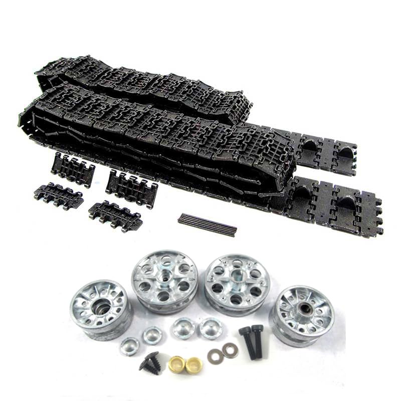 Mato 1:16 Metal Tracks Sprockets Metal Idler Wheels with Bearing Kit for 1:16 2.4G Heng Long Russian T-34/85 RC Tank