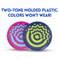 Vivid Two-Tone Air Hockey Pucks (2-Pack) | Wear-Proof Molded Psychedelic Patterns and Designs | Large 3.25-inch Pucks for Standard Air Hockey Tables |