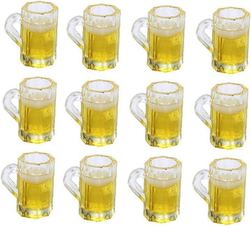 12Pcs Beer Cup, Miniature Cups, Dollhouse Mug Model for Miniature Dollhouse Accessories with Realistic Looking Beer Practical Processed Party