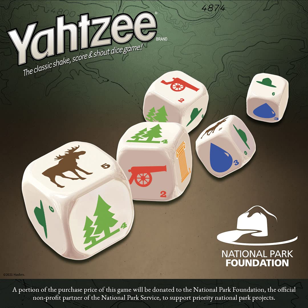 YAHTZEE National Parks Travel Edition | Classic Yahtzee Dice Game with a National Parks Theme | Perfect Travel Game for Families | Celebrate US