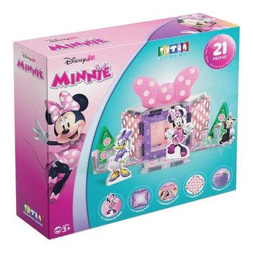 Tytan Official Disney Junior Minnie Mouse Magnetic Character Tile Set - 21-Piece STEAM Building Toy with Reusable Stickers & Instruction Manual
