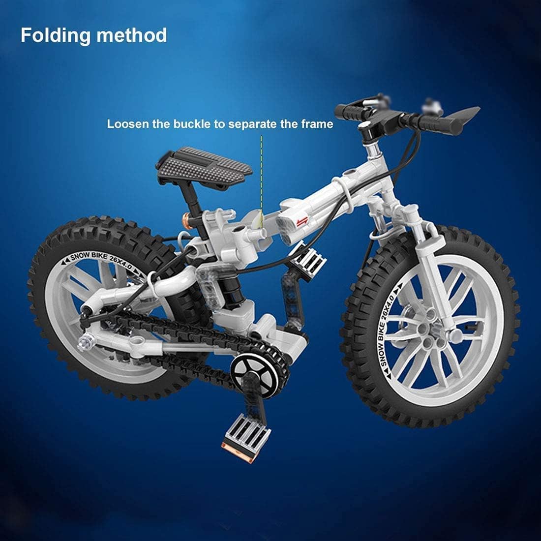 FULHOLPE Mountain Bike Building Blocks Set, MOC Foldable Bicycle Model Bricks Building Kit Compatible with Major Brands - 246 Pieces