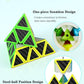 Roxenda Speed Cube Set, Speed Cube Bundle of 2x2 3x3 4x4 and Pyramid Cube Smoothly Magic Cubes Collection for Kids Teens & Adults [4 Pack] (Carbon