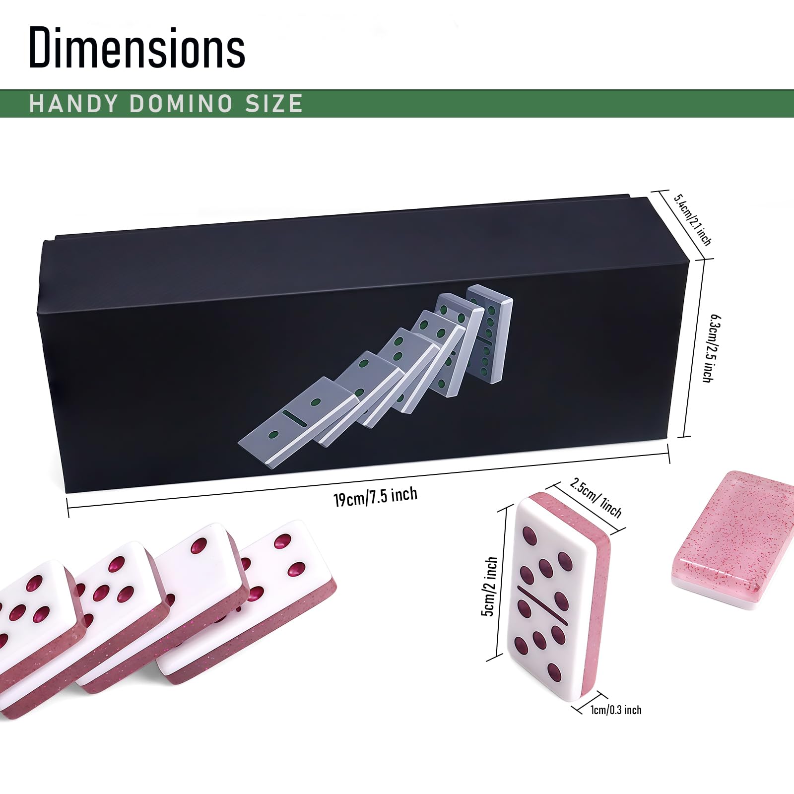 IDTQ Dominoes Set for Adults, Double 6 Dominos Game Set with 28 Domino Tiles Double with Upscale Gift Boxes -7 Polyhedral Dice -Classic Board Games