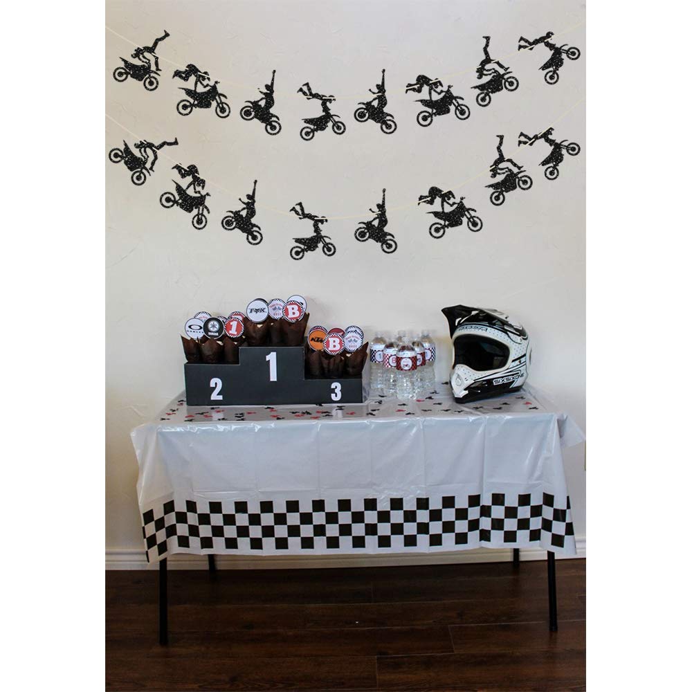 Motorcycle Theme Banner Garland, Motorcycle Party Decorations