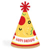 Big Dot of Happiness Pizza Party Time - Cone Happy Birthday Party Hats for Kids and Adults - Set of 8 (Standard Size)