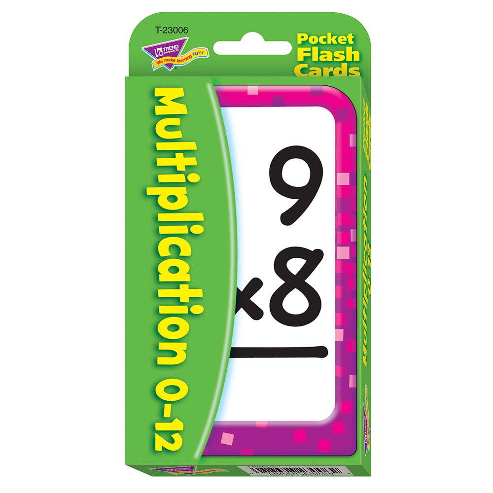 Trend Enterprises: Multiplication 0-12 Pocket Flash Cards, Great for Skill Building and Test Prep, 56 Self-Checking Cards Included, Master 104